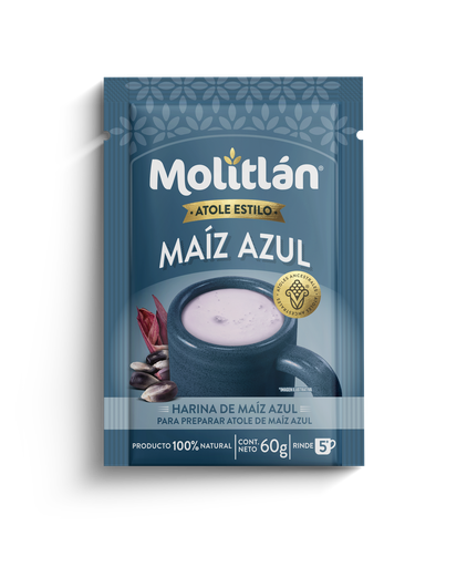 [2032] Atole Maíz Azul Molitlán - Caja 24 Sobres de 60 G